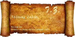 Tolnay Zalán névjegykártya